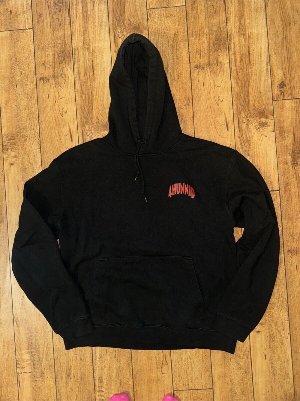 4 Hunnid Hoodie Sweatshirt Black Large 22x26
